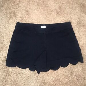 Crown and Ivy Navy Blue Scalloped Shorts